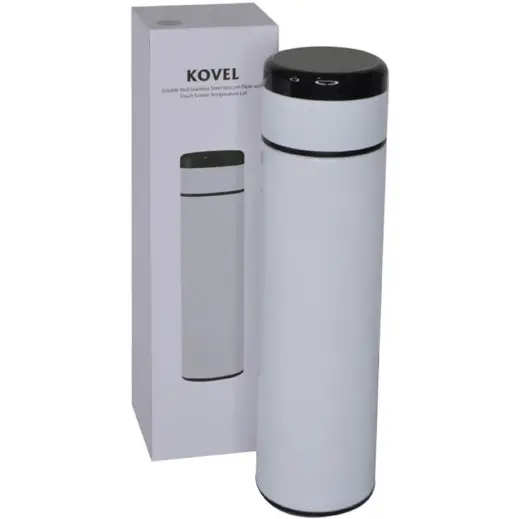 Kovel Giftology Double Walled Insulated Flask with Temperature Lid White Gift Box